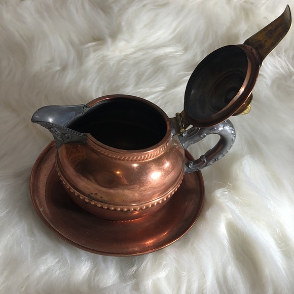 Rochester vintage copper and pewter tea kettle - Picture 2 of 5